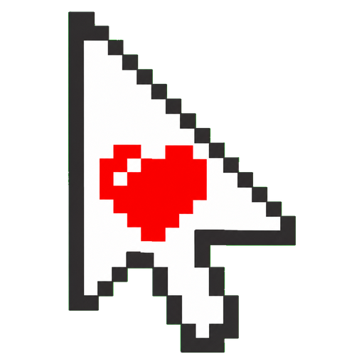 Game Pixel Heart Cursor default cursor