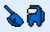 Among Us Blue Character Pixel Cursor