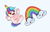 Kawaii Unicorn And Rainbow Cursor