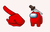 Among Us Red Character With Halloween Hat Cursor