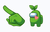 Among Us Green Character With Green Leaf Cursor