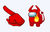 Among Us Red With Devil Horns Character Cursor