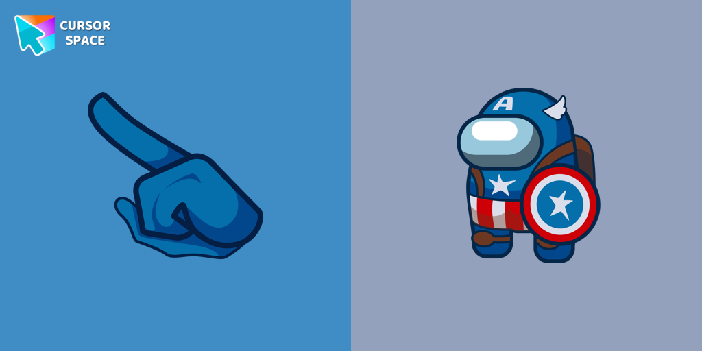 Among Us Captain America Character cursor