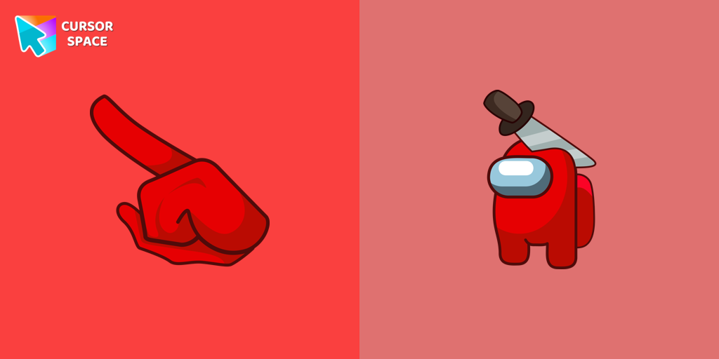 Among Us Red Character with Halloween Hat cursor