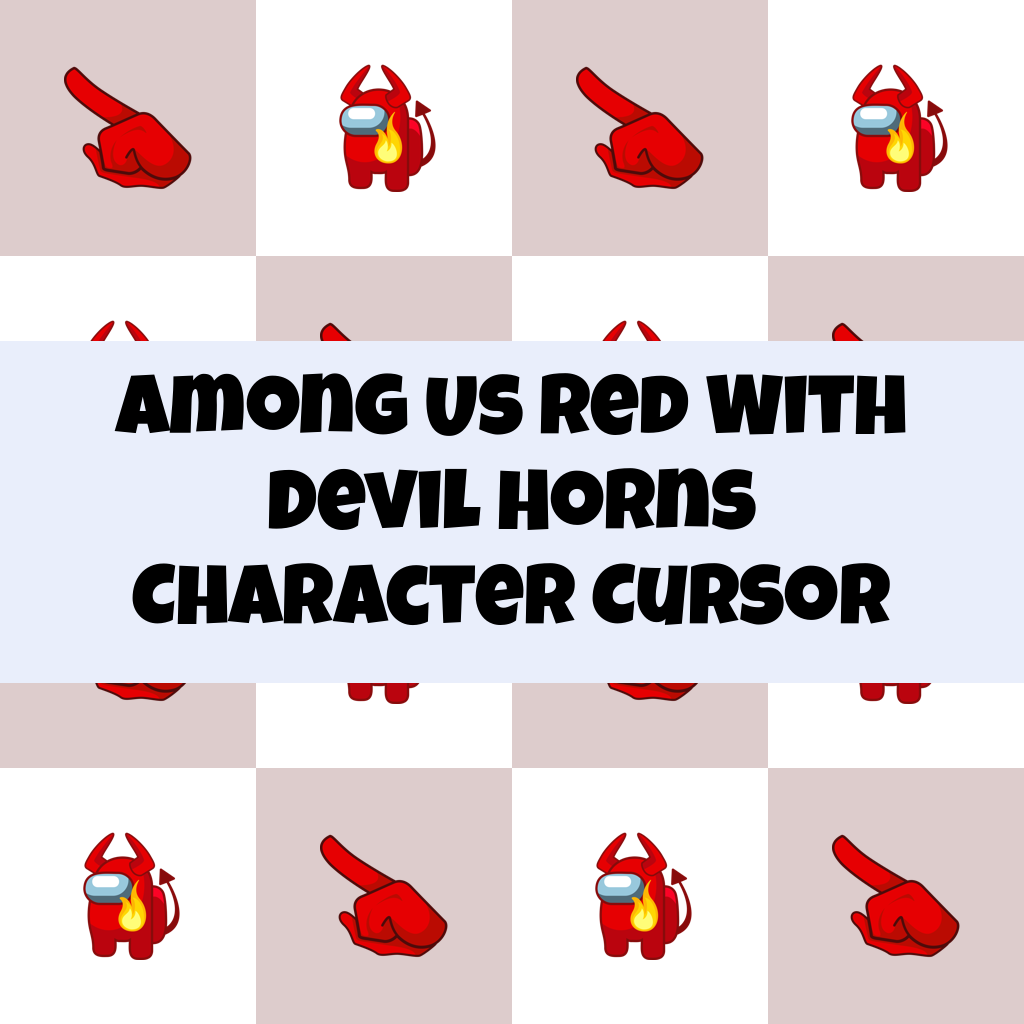 Preview Among Us Red with Devil Horns Character cursor custom cursor pack
