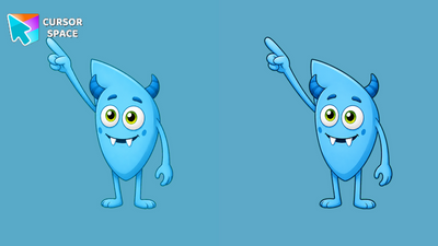 Azure Grinner Monster Cursor