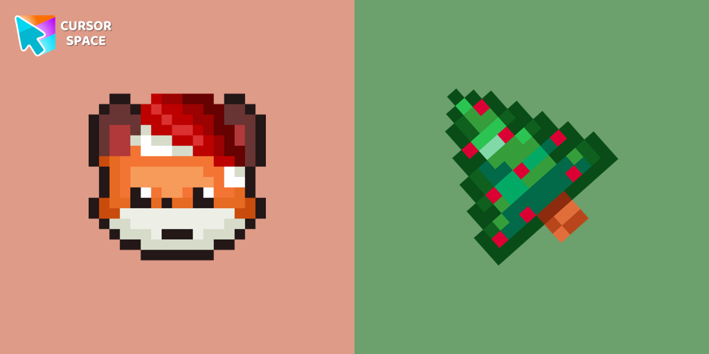 Christmas Fox Pixel cursor