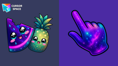 Cosmic Kawaii Watermelon Pineapple Animated Cursor