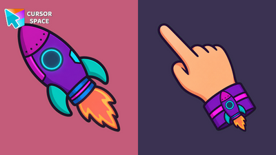 Cosmic Retro Rocket Animated Cursor