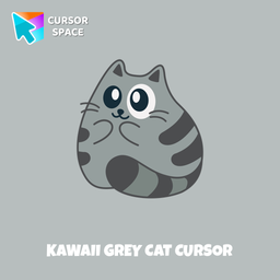 Kawaii Grey Cat cursor arrow cursor