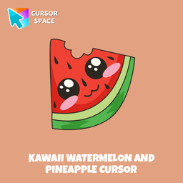 Kawaii Watermelon and Pineapple cursor arrow cursor