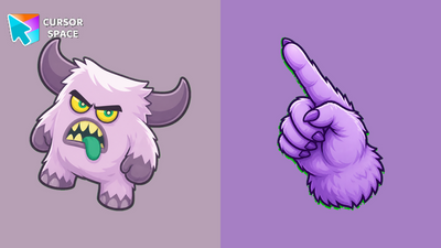Lavender Yeti Monster Cursor