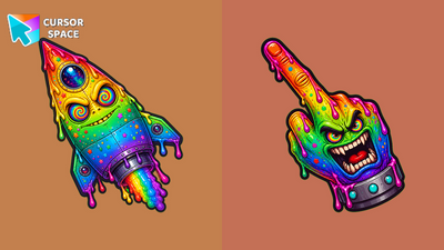Rainbow Cosmic Monster Animated Cursor