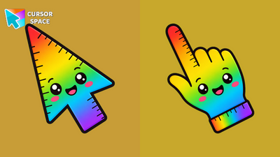Rainbow Kawaii Ruler Animated Cursor