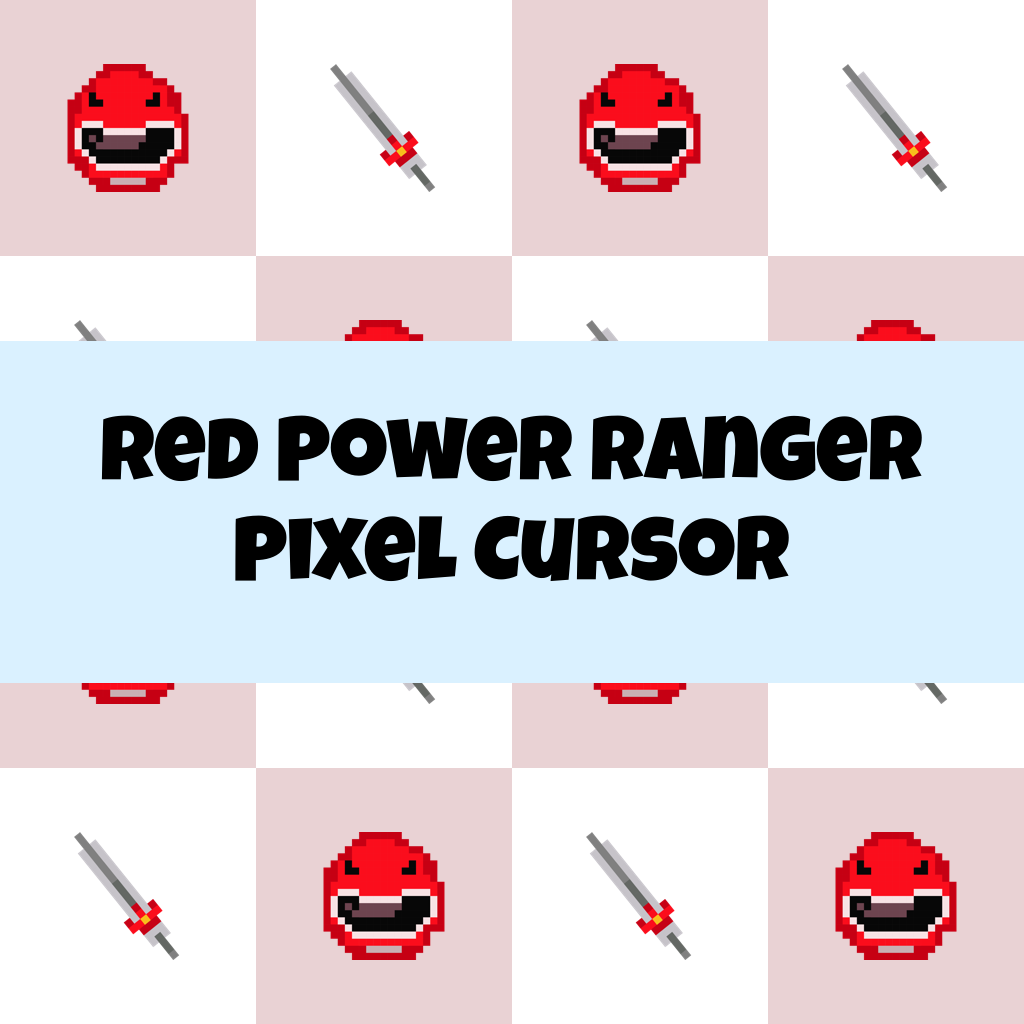 Preview Red Power Ranger Pixel cursor custom cursor pack