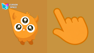 Tangerine Trieye Monster Cursor